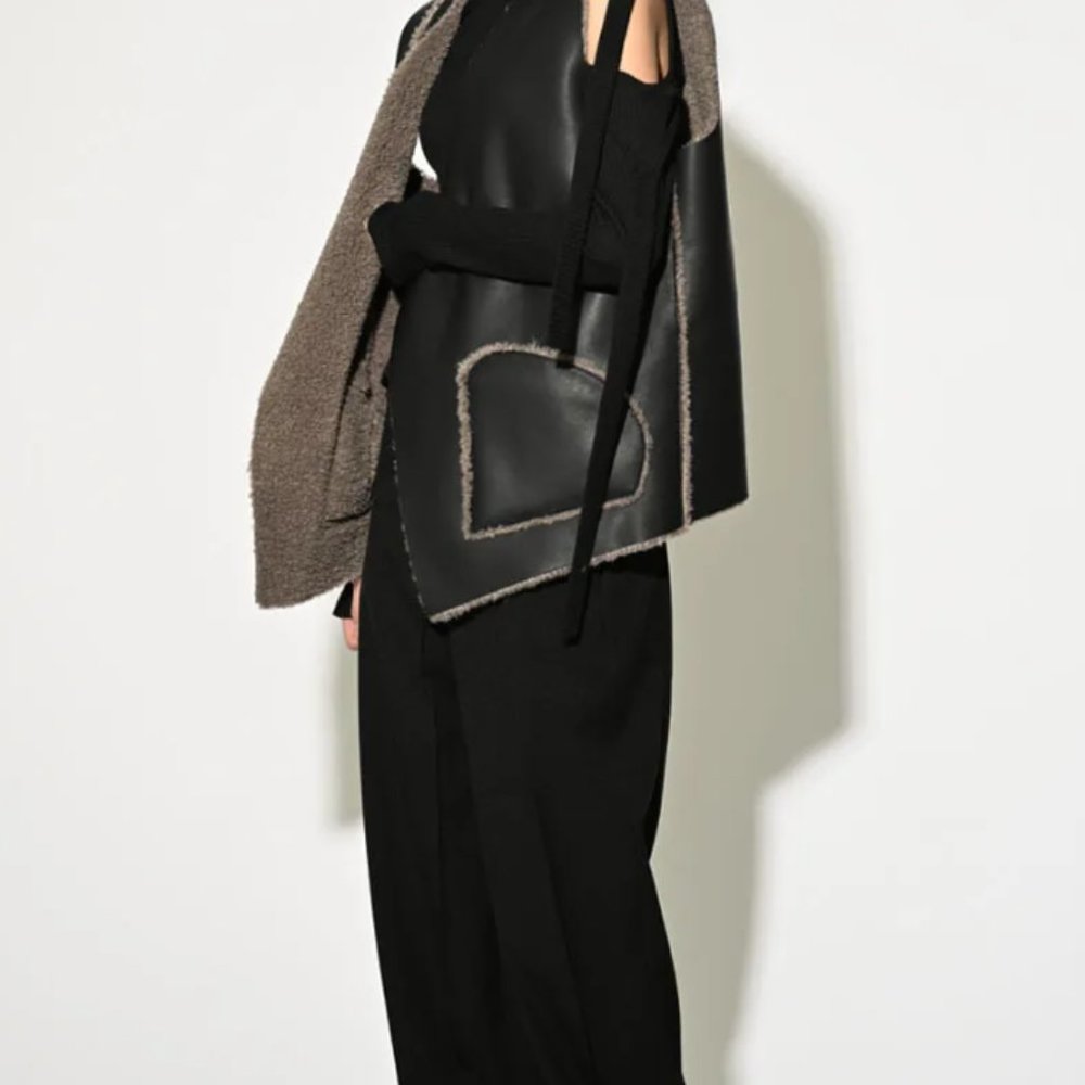 WConcept reversible leather, eco fur vest - NWT